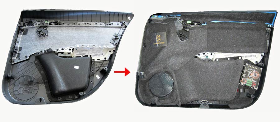 Odhlučnenie a vytlmenie tapacíra dverí Octavia 3 