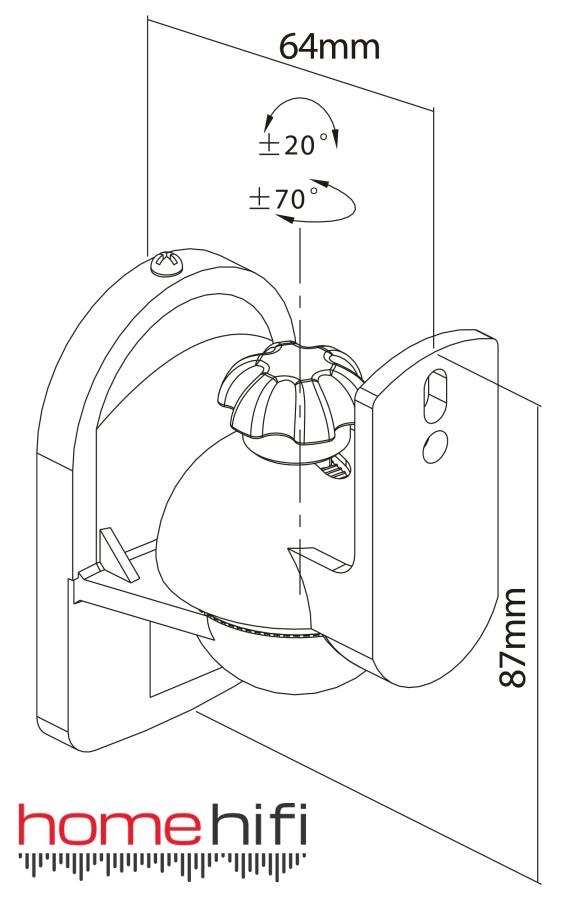Pro-Ject Wallmount SB3 - Nástenné držiaky pre reproduktory, 2 ks, čierne